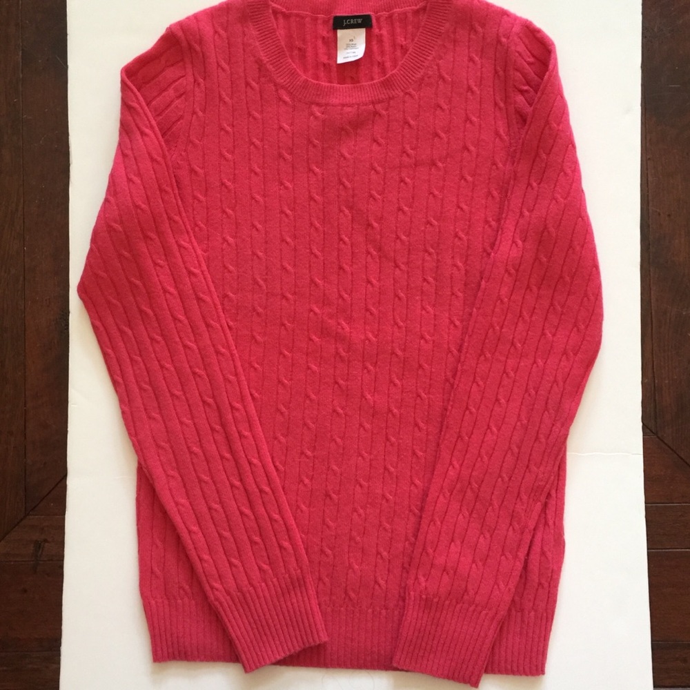 J Crew Pullover Cable Knit Sweater Cashmere XS